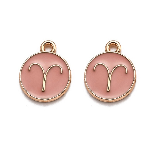 PandaHall Alloy Enamel Pendants, Flat Round with Constellation/Zodiac Sign, Golden, Light Coral, Aries, 15x12x2mm, Hole: 1.5mm Alloy+Enamel..., Pink
PandaHall Alloy Enamel Pendants, Flat Round with Constellation/Zodiac Sign, Golden, Light Coral, Aries, 15x12x2mm, Hole: 1.5mm Alloy+Enamel..., Pink