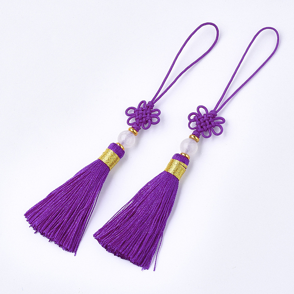 PandaHall Polyester Tassel Big Pendant Decorations, with Jade Bead, Chinese Knot, Dark Violet, 70~76x14~18mm Polyester Purple
PandaHall Polyester Tassel Big Pendant Decorations, with Jade Bead, Chinese Knot, Dark Violet, 70~76x14~18mm Polyester Purple