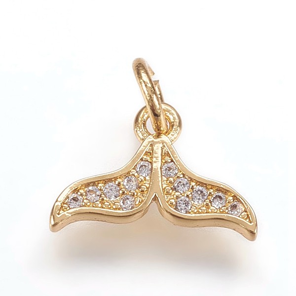 PandaHall Brass Micro Pave Cubic Zirconia Charms Pendants, Whale Tail Shape, Golden, 9x13x2mm, Hole: 3mm Brass+Cubic Zirconia Fish Clear
PandaHall Brass Micro Pave Cubic Zirconia Charms Pendants, Whale Tail Shape, Golden, 9x13x2mm, Hole: 3mm Brass+Cubic Zirconia Fish Clear