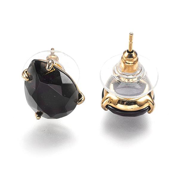 PandaHall Natural Obsidian Stud Earrings, with Golden Tone Brass Findings, Faceted Teardrop, 13.5~14x10.5mm, Pin: 0.8mm Obsidian
PandaHall Natural Obsidian Stud Earrings, with Golden Tone Brass Findings, Faceted Teardrop, 13.5~14x10.5mm, Pin: 0.8mm Obsidian