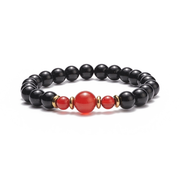 PandaHall Natural Red Agate Carnelian(Dyed & Heated) & Black Onyx Round Beaded Stretch Bracelet, Gemstone Jewelry for Women, Inner Diameter...
PandaHall Natural Red Agate Carnelian(Dyed & Heated) & Black Onyx Round Beaded Stretch Bracelet, Gemstone Jewelry for Women, Inner Diameter...