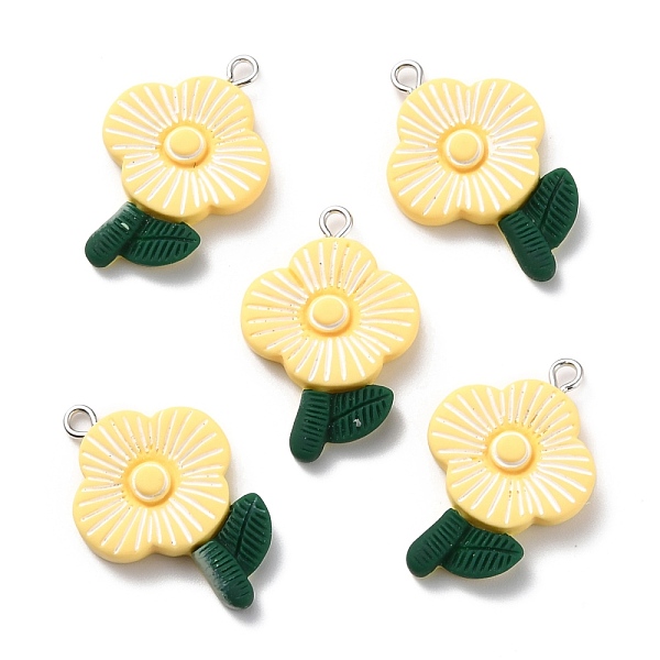PandaHall Resin Pendants, with Platinum Iron Peg Bail, Flower, Champagne Yellow, 32x20.5x6mm, Hole: 2mm Resin Flower
PandaHall Resin Pendants, with Platinum Iron Peg Bail, Flower, Champagne Yellow, 32x20.5x6mm, Hole: 2mm Resin Flower