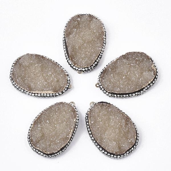 PandaHall Druzy Resin Pendants, with Rhinestone and Brass Loop, Teardrop, Golden, Tan, 44~45x30~31x11~13mm, Hole: 0.9~2.5mm Brass+Resin..., Orange
PandaHall Druzy Resin Pendants, with Rhinestone and Brass Loop, Teardrop, Golden, Tan, 44~45x30~31x11~13mm, Hole: 0.9~2.5mm Brass+Resin..., Orange