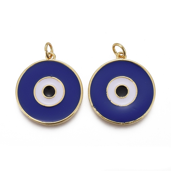 PandaHall Brass Enamel Pendants, with Jump Rings, Long-Lasting Plated, Flat Round with Midnight Blue Evil Eye, Real 18K Gold Plated...
PandaHall Brass Enamel Pendants, with Jump Rings, Long-Lasting Plated, Flat Round with Midnight Blue Evil Eye, Real 18K Gold Plated...