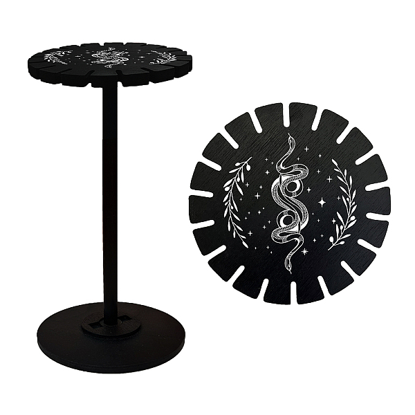 PandaHall Wooden Wheel, Wooden Display Shelf, Black Holder Stand, Rustic Divination Pendulum Storage Rack, Witch Stuff, Snake Pattern, Wheel...
PandaHall Wooden Wheel, Wooden Display Shelf, Black Holder Stand, Rustic Divination Pendulum Storage Rack, Witch Stuff, Snake Pattern, Wheel...