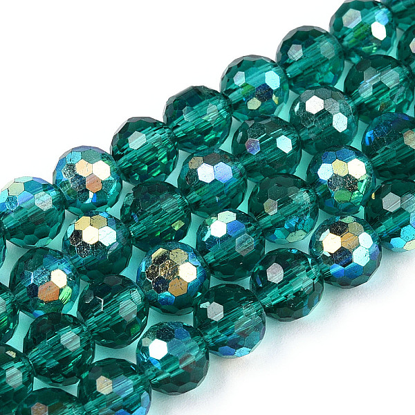 PandaHall Transparent Electroplate Glass Beads Strands, Faceted(96 Facets), Half AB Color Plated, Round, Teal, 6x5mm, Hole: 1mm, about..., Cyan
PandaHall Transparent Electroplate Glass Beads Strands, Faceted(96 Facets), Half AB Color Plated, Round, Teal, 6x5mm, Hole: 1mm, about..., Cyan