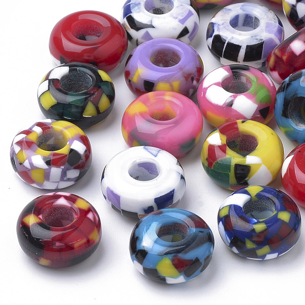 PandaHall Resin Beads, Large Hole Beads, Rondelle, Mixed Color, 14x7.5~8mm, Hole: 5.5mm Resin Rondelle Multicolor
PandaHall Resin Beads, Large Hole Beads, Rondelle, Mixed Color, 14x7.5~8mm, Hole: 5.5mm Resin Rondelle Multicolor
