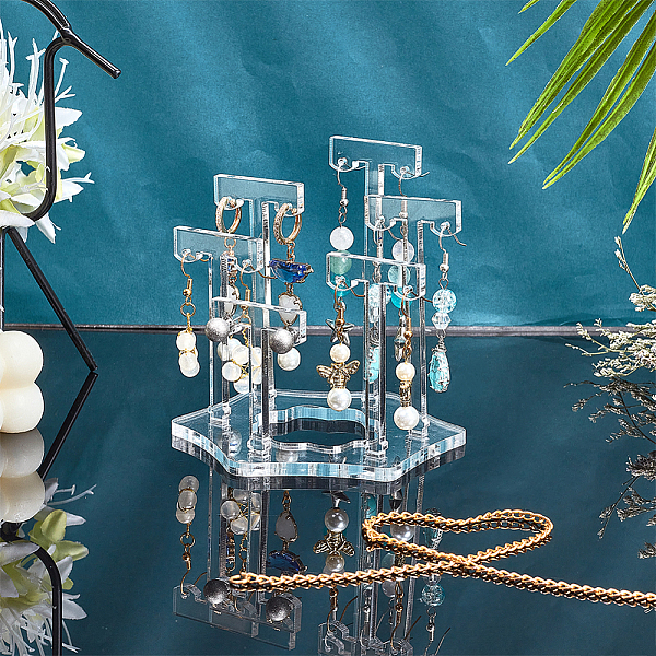PandaHall Transparent Acrylic T-Bar Riser Earring Display Stands, with Flower Base, for 6 Pairs Earring Displays, Clear...
PandaHall Transparent Acrylic T-Bar Riser Earring Display Stands, with Flower Base, for 6 Pairs Earring Displays, Clear...