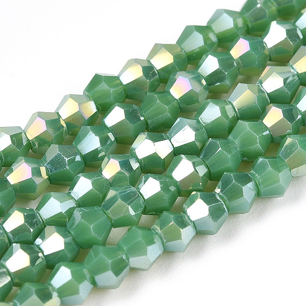PandaHall Opaque Solid Color Electroplate Glass Beads Strands, AB Color Plated, Faceted, Bicone, Medium Sea Green, 3x2.5mm, Hole: 0.7mm...
PandaHall Opaque Solid Color Electroplate Glass Beads Strands, AB Color Plated, Faceted, Bicone, Medium Sea Green, 3x2.5mm, Hole: 0.7mm...