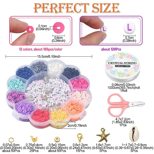 PandaHall DIY Bracelet Necklace Making Kit, Including Polymer Clay Disc & Acrylic Letter & Natural Shell Beads, Plastic Starfish Pendants..., Multicolor
PandaHall DIY Bracelet Necklace Making Kit, Including Polymer Clay Disc & Acrylic Letter & Natural Shell Beads, Plastic Starfish Pendants..., Multicolor