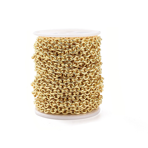 PandaHall Brass Cable Chains, with Spool, Soldered, Long-Lasting Plated, Ring, Real 18K Gold Plated, Links: 6x5.8x1.4mm, about 32.8 Feet...
PandaHall Brass Cable Chains, with Spool, Soldered, Long-Lasting Plated, Ring, Real 18K Gold Plated, Links: 6x5.8x1.4mm, about 32.8 Feet...