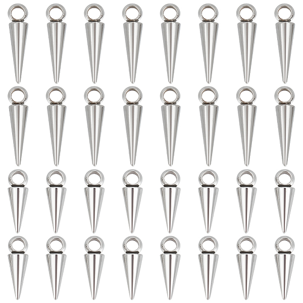 PandaHall Unicraftale 40Pcs 2 Style Titanium Steel Pendants, Cone/Spike Charm, Stainless Steel Color, 15.5~19.5x5mm, Hole: 3mm, 20pcs/style...
PandaHall Unicraftale 40Pcs 2 Style Titanium Steel Pendants, Cone/Spike Charm, Stainless Steel Color, 15.5~19.5x5mm, Hole: 3mm, 20pcs/style...