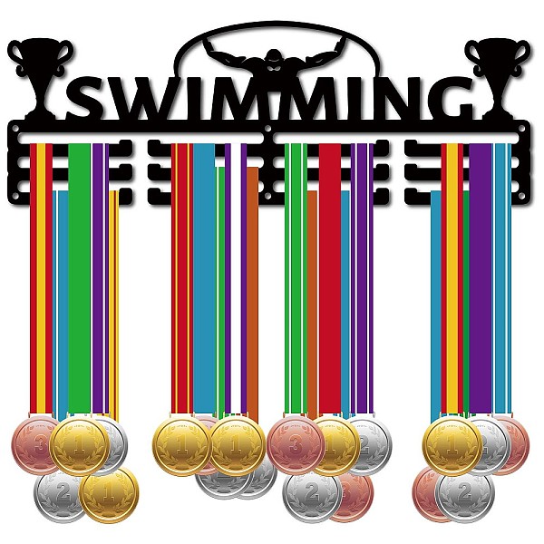 PandaHall Fashion Iron Medal Hanger Holder Display Wall Rack, with Screws, Swimming Pattern, 141x400mm, Hole: 5mm Iron Sports Black
PandaHall Fashion Iron Medal Hanger Holder Display Wall Rack, with Screws, Swimming Pattern, 141x400mm, Hole: 5mm Iron Sports Black