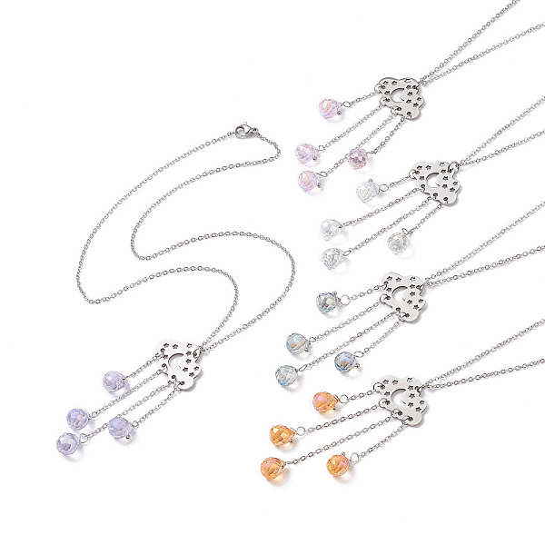PandaHall 201 Stainless Steel Cloud with Glass Tassel Pendant Necklace for Women , Mixed Color, 17.40''(44.2cm) Glass Cloud Multicolor
PandaHall 201 Stainless Steel Cloud with Glass Tassel Pendant Necklace for Women , Mixed Color, 17.40''(44.2cm) Glass Cloud Multicolor