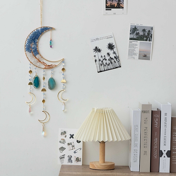 PandaHall Moon Natural Quartz Crystal & Agate Woven Net Suncatchers, Chakra Theme Hanging Pendant Decorations with Glass Beaded, 660mm...
PandaHall Moon Natural Quartz Crystal & Agate Woven Net Suncatchers, Chakra Theme Hanging Pendant Decorations with Glass Beaded, 660mm...