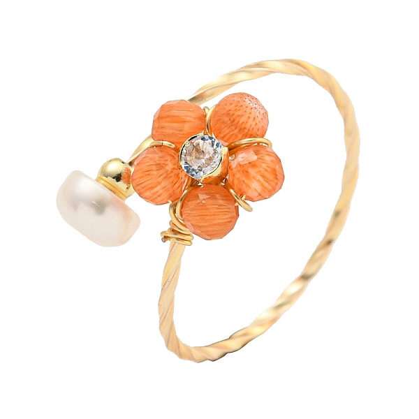 PandaHall Brass Open Cuff Rings, with Cat Eye, Pearl, Jewely for Women, Flower, Real 14K Gold Plated, Inner Diameter: 20mm Brass Flower
PandaHall Brass Open Cuff Rings, with Cat Eye, Pearl, Jewely for Women, Flower, Real 14K Gold Plated, Inner Diameter: 20mm Brass Flower