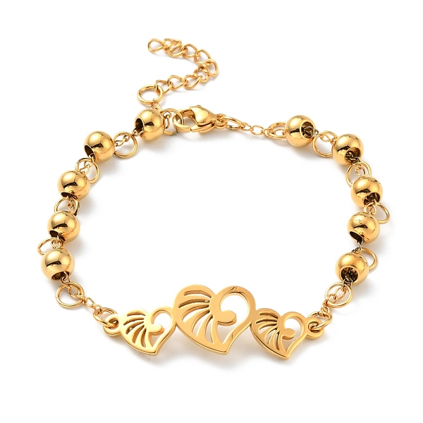PandaHall Vacuum Plating 304 Stainless Steel Heart Link Bracelet with Beaded Chains for Women, Golden, 7-3/8 inch(18.8cm) 304 Stainless...
PandaHall Vacuum Plating 304 Stainless Steel Heart Link Bracelet with Beaded Chains for Women, Golden, 7-3/8 inch(18.8cm) 304 Stainless...