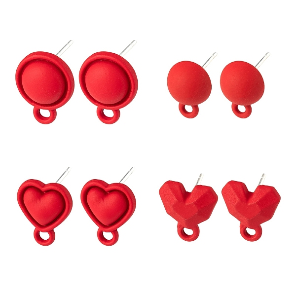 PandaHall 20Pcs 5 Style Spray Painted Alloy Stud Earrings Findings, with 925 Sterling Silver Pins and Loops, Half Round & Flat Round & Heart..., Red
PandaHall 20Pcs 5 Style Spray Painted Alloy Stud Earrings Findings, with 925 Sterling Silver Pins and Loops, Half Round & Flat Round & Heart..., Red