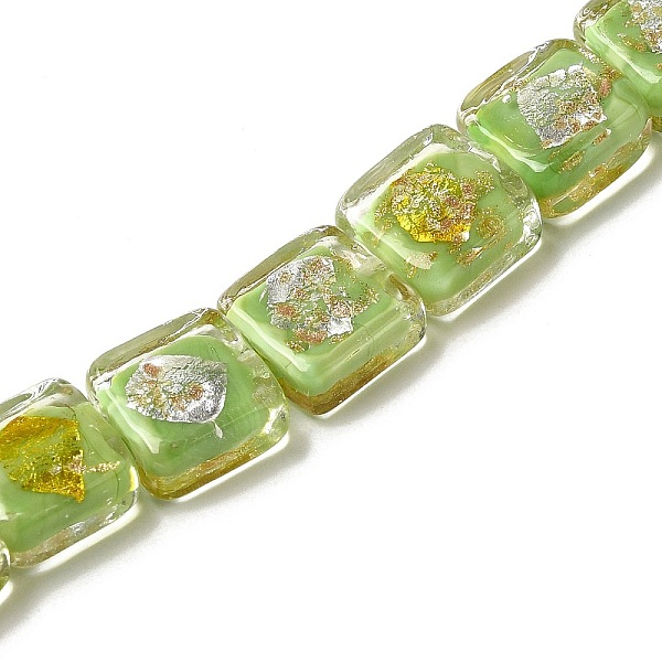 PandaHall Handmade Gold Sand and Silver Sand Lampwork Beads, Square, Light Green, 12.5~13x12x6~6.5mm, Hole: 1~1.2mm Gold & Silver Foil...
PandaHall Handmade Gold Sand and Silver Sand Lampwork Beads, Square, Light Green, 12.5~13x12x6~6.5mm, Hole: 1~1.2mm Gold & Silver Foil...