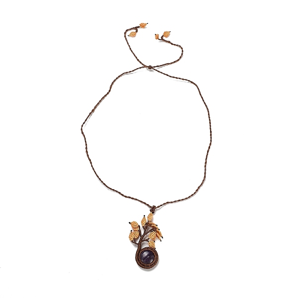 PandaHall Natural Amethyst Tree of Life Pendant Necklace, Adjustable Braided Wax String Choker Necklace, 29.92 inch(76cm) Amethyst Tree
PandaHall Natural Amethyst Tree of Life Pendant Necklace, Adjustable Braided Wax String Choker Necklace, 29.92 inch(76cm) Amethyst Tree