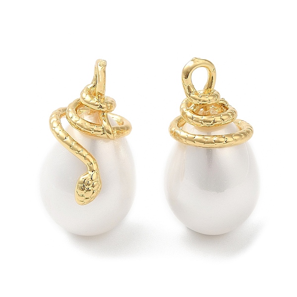 PandaHall Eco-Friendly Brass Pendants, with Shell Pearl Beads, Lead Free & Cadmium Free, Teardrop with Snake Charm, Real 18K Gold Plated...
PandaHall Eco-Friendly Brass Pendants, with Shell Pearl Beads, Lead Free & Cadmium Free, Teardrop with Snake Charm, Real 18K Gold Plated...