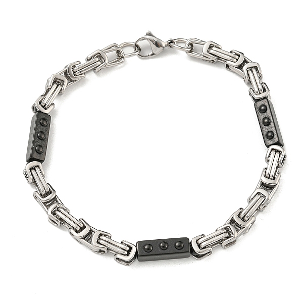 PandaHall Two Tone 304 Stainless Steel Rectangle & Byzantine Chain Bracelet, Black, 8-7/8 inch(22.6cm), Wide: 5mm 304 Stainless Steel...
PandaHall Two Tone 304 Stainless Steel Rectangle & Byzantine Chain Bracelet, Black, 8-7/8 inch(22.6cm), Wide: 5mm 304 Stainless Steel...