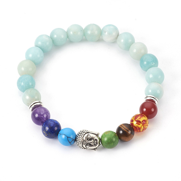 PandaHall Natural Flower Amazonite Stretch Bracelets, Chakra Jewelry, with Mixed Stone and Resin Beads, Metal Findings and Burlap Packing...
PandaHall Natural Flower Amazonite Stretch Bracelets, Chakra Jewelry, with Mixed Stone and Resin Beads, Metal Findings and Burlap Packing...