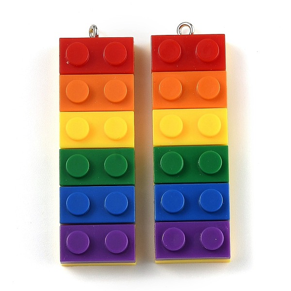 PandaHall Rainbow Opaque Acrylic Pendants, Rectangle with Platinum Iron Loop, Building Blocks Charms, Colorful, 51.5x16x8mm, Hole: 2mm...
PandaHall Rainbow Opaque Acrylic Pendants, Rectangle with Platinum Iron Loop, Building Blocks Charms, Colorful, 51.5x16x8mm, Hole: 2mm...