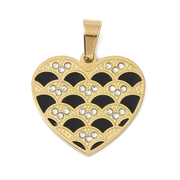 PandaHall Ion Plating(IP) 304 Stainless Steel Enamel Rhinestone Pendants, Heart Charms, Black, 22.5x24x2.5mm, Hole: 6.5x4mm Stainless..., Clear
PandaHall Ion Plating(IP) 304 Stainless Steel Enamel Rhinestone Pendants, Heart Charms, Black, 22.5x24x2.5mm, Hole: 6.5x4mm Stainless..., Clear