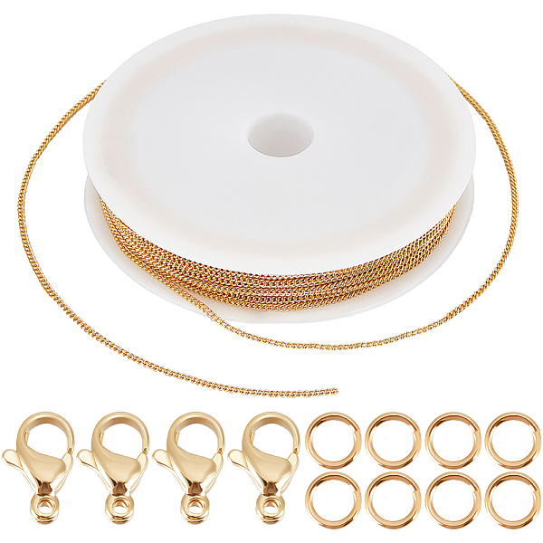 PandaHall Beebeecraft DIY Chain Bracelet Necklace Making Kit, Including Brass Curb Chains, 304 Stainless Steel Lobster Claw Clasps & Jump...
PandaHall Beebeecraft DIY Chain Bracelet Necklace Making Kit, Including Brass Curb Chains, 304 Stainless Steel Lobster Claw Clasps & Jump...