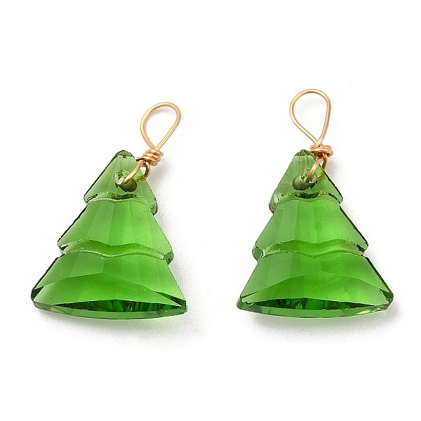 PandaHall Glass Pendants, with Light Gold Brass Loops, Christmas Tree Charms, Lime, 21~22x13~13.5x5~5.5mm, Hole: 5x3.5mm Brass+Glass..., Green
PandaHall Glass Pendants, with Light Gold Brass Loops, Christmas Tree Charms, Lime, 21~22x13~13.5x5~5.5mm, Hole: 5x3.5mm Brass+Glass..., Green