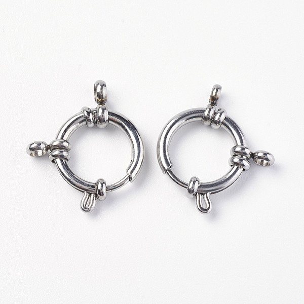 PandaHall 304 Stainless Steel Smooth Surface Spring Ring Clasps, Stainless Steel Color, 19x17x4mm, Hole: 3mm 304 Stainless Steel
PandaHall 304 Stainless Steel Smooth Surface Spring Ring Clasps, Stainless Steel Color, 19x17x4mm, Hole: 3mm 304 Stainless Steel