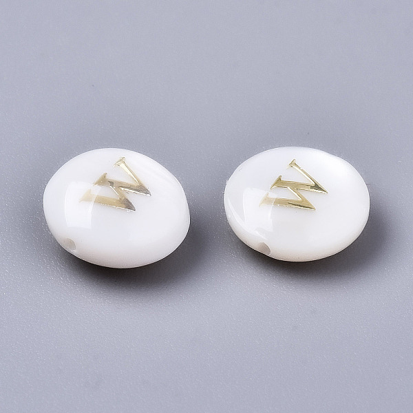 PandaHall Natural Freshwater Shell Beads, with Golden Plated Brass Etched Metal Embellishments, Flat Round, Seashell Color, Letter.W...
PandaHall Natural Freshwater Shell Beads, with Golden Plated Brass Etched Metal Embellishments, Flat Round, Seashell Color, Letter.W...