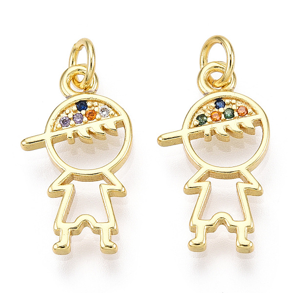 PandaHall Brass Micro Pave Colorful Cubic Zirconia Pendants, with Jump Ring, Boy Charms, Real 18K Gold Plated, 19.5x11x2mm, Hole: 3.2mm...
PandaHall Brass Micro Pave Colorful Cubic Zirconia Pendants, with Jump Ring, Boy Charms, Real 18K Gold Plated, 19.5x11x2mm, Hole: 3.2mm...