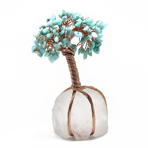 PandaHall Natural Amazonite Chips and Quartz Crystal Pedestal Display Decorations, with Rose Gold Plated Aluminum Wires, Lucky Tree...
PandaHall Natural Amazonite Chips and Quartz Crystal Pedestal Display Decorations, with Rose Gold Plated Aluminum Wires, Lucky Tree...