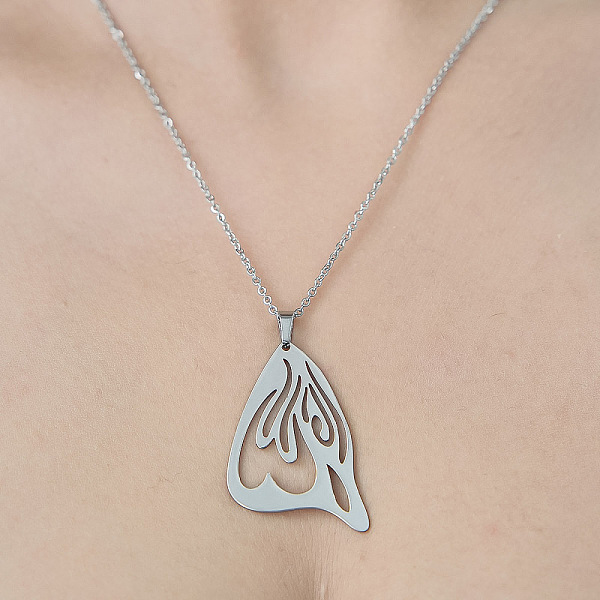 PandaHall 201 Stainless Steel Hollow Butterfly Wing Pendant Necklace, Stainless Steel Color, 17.72 inch(45cm) 201 Stainless Steel Wing
PandaHall 201 Stainless Steel Hollow Butterfly Wing Pendant Necklace, Stainless Steel Color, 17.72 inch(45cm) 201 Stainless Steel Wing
