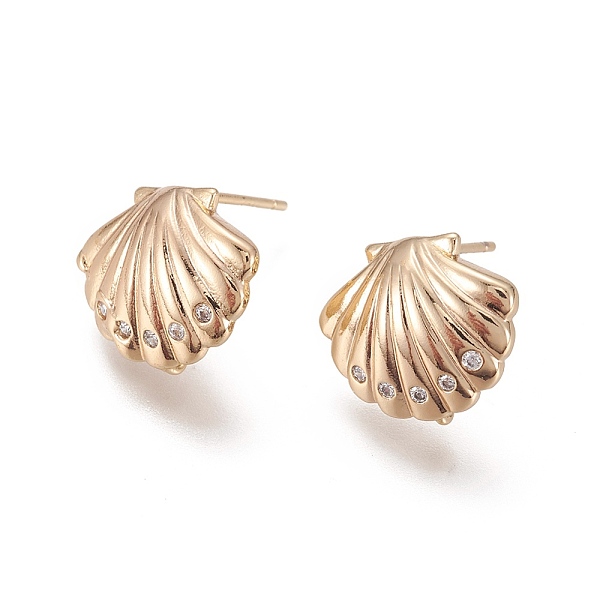PandaHall Brass Micro Pave Cubic Zirconia Stud Earring Findings, with Loop, Shell, Long-Lasting Plated, Nickel Free, Real 18K Gold Plated...
PandaHall Brass Micro Pave Cubic Zirconia Stud Earring Findings, with Loop, Shell, Long-Lasting Plated, Nickel Free, Real 18K Gold Plated...