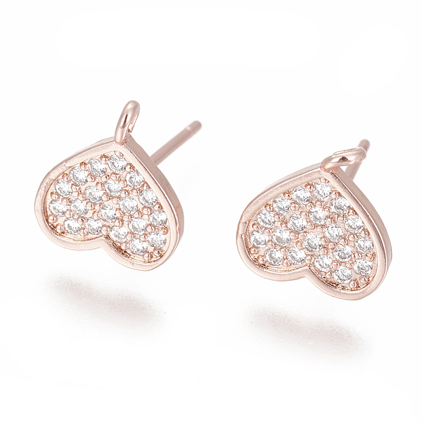 PandaHall Brass Stud Earring Findings, with Cubic Zirconia and Loop, Heart, Clear, Rose Gold, 10x9mm, Hole: 1.2mm, Pin: 0.8mm Brass+Cubic...
PandaHall Brass Stud Earring Findings, with Cubic Zirconia and Loop, Heart, Clear, Rose Gold, 10x9mm, Hole: 1.2mm, Pin: 0.8mm Brass+Cubic...