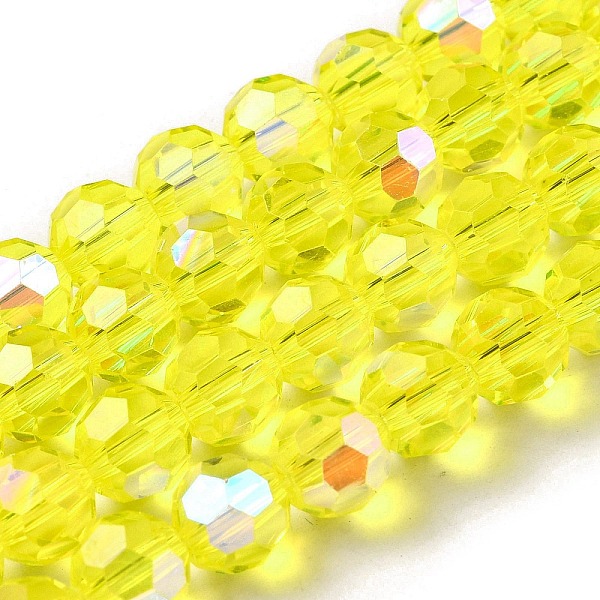 PandaHall Electroplate Transparent Glass Beads Strands, Faceted, Round, Rainbow Plated, Yellow, 8mm, Hole: 1mm, about 66~69pcs/strand...
PandaHall Electroplate Transparent Glass Beads Strands, Faceted, Round, Rainbow Plated, Yellow, 8mm, Hole: 1mm, about 66~69pcs/strand...