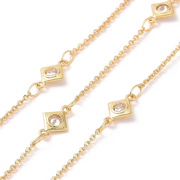 PandaHall Clear Cubic Zirconia Rhombus Link Chains, with Brass Cable Chains, Unwelded, with Spool, Cadmium Free & Nickel Free & Lead Free...
PandaHall Clear Cubic Zirconia Rhombus Link Chains, with Brass Cable Chains, Unwelded, with Spool, Cadmium Free & Nickel Free & Lead Free...