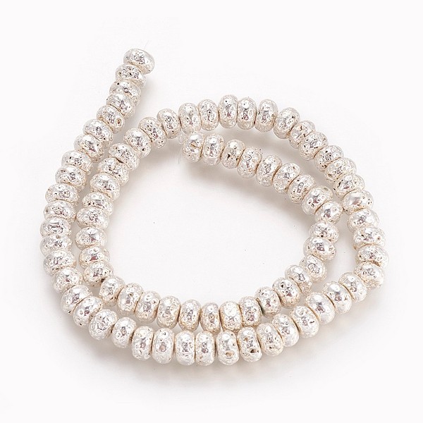 PandaHall Electroplated Natural Lava Rock Beads Strands, Long-Lasting Plated, Rondelle, Silver Plated, 8.5~9x4.5~5mm, Hole: 1.2mm, about...
PandaHall Electroplated Natural Lava Rock Beads Strands, Long-Lasting Plated, Rondelle, Silver Plated, 8.5~9x4.5~5mm, Hole: 1.2mm, about...