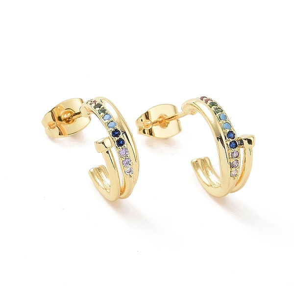 PandaHall Colorful Cubic Zirconia C-shape Stud Earrings, Brass Jewelry for Women, Golden, 13x14x5mm, Pin: 0.7mm Cubic Zirconia Ring
PandaHall Colorful Cubic Zirconia C-shape Stud Earrings, Brass Jewelry for Women, Golden, 13x14x5mm, Pin: 0.7mm Cubic Zirconia Ring