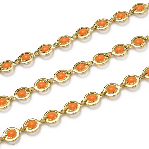 PandaHall Brass Link Chains, with Enamel, Spool, Long-Lasting Plated, Unwelded, Flat Round, Golden, Orange, Links: 9x6x1.5mm Brass+Enamel...
PandaHall Brass Link Chains, with Enamel, Spool, Long-Lasting Plated, Unwelded, Flat Round, Golden, Orange, Links: 9x6x1.5mm Brass+Enamel...