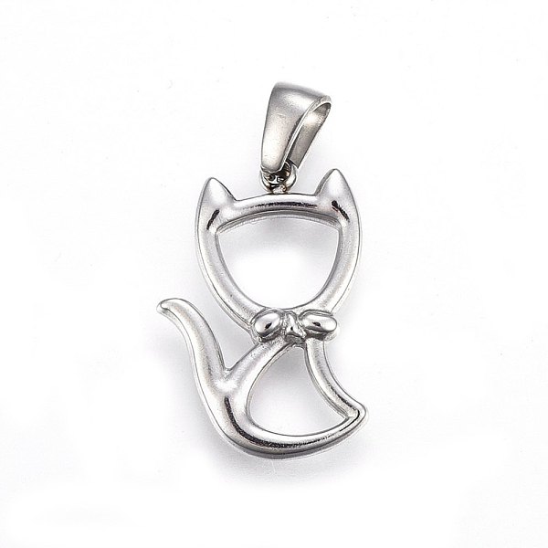 PandaHall 304 Stainless Steel Hollow Kitten Pendants, Cat with Bowknot Shape Shape, Stainless Steel Color, 22x15x3mm, Hole: 6x3mm 304...
PandaHall 304 Stainless Steel Hollow Kitten Pendants, Cat with Bowknot Shape Shape, Stainless Steel Color, 22x15x3mm, Hole: 6x3mm 304...