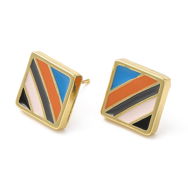 PandaHall Rack Plating Brass Square Stud Earrings with Enamel, Lead Free & Cadmium Free, Real 18K Gold Plated, 12x12mm Brass Square
PandaHall Rack Plating Brass Square Stud Earrings with Enamel, Lead Free & Cadmium Free, Real 18K Gold Plated, 12x12mm Brass Square
