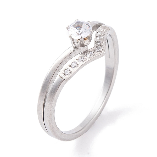 PandaHall 304 Stainless Steel Round Finger Ring for Women, with Cubic Zirconia, Stainless Steel Color, US Size 6~9(16.5~18.9mm) Stainless..., Clear
PandaHall 304 Stainless Steel Round Finger Ring for Women, with Cubic Zirconia, Stainless Steel Color, US Size 6~9(16.5~18.9mm) Stainless..., Clear