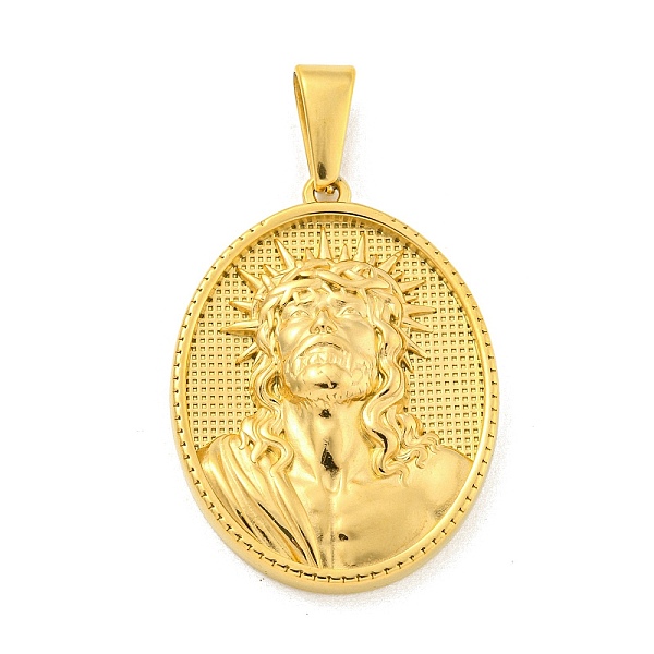 PandaHall Ion Plating(IP) 304 Stainless Steel Pendants, Oval with Saint Charm, Golden, 35.5x26x4mm, Hole: 9.5x5mm 304 Stainless Steel Oval
PandaHall Ion Plating(IP) 304 Stainless Steel Pendants, Oval with Saint Charm, Golden, 35.5x26x4mm, Hole: 9.5x5mm 304 Stainless Steel Oval