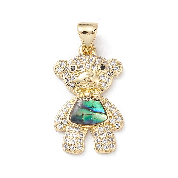 PandaHall Rack Plating Brass Micro Pave Clear Cubic Zirconia Pendants, with Abalone Shell/Paua Shell, Bear with Bowknot Charms, Long-Lasting...
PandaHall Rack Plating Brass Micro Pave Clear Cubic Zirconia Pendants, with Abalone Shell/Paua Shell, Bear with Bowknot Charms, Long-Lasting...