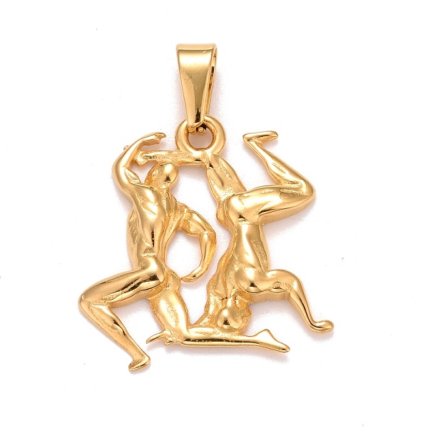 PandaHall Ion Plating(IP) 304 Stainless Steel Pendants, Textured, Constellation/Zodiac Sign, Gemini, 31x29.5x3.3mm, Hole: 10x4.5mm 304...
PandaHall Ion Plating(IP) 304 Stainless Steel Pendants, Textured, Constellation/Zodiac Sign, Gemini, 31x29.5x3.3mm, Hole: 10x4.5mm 304...