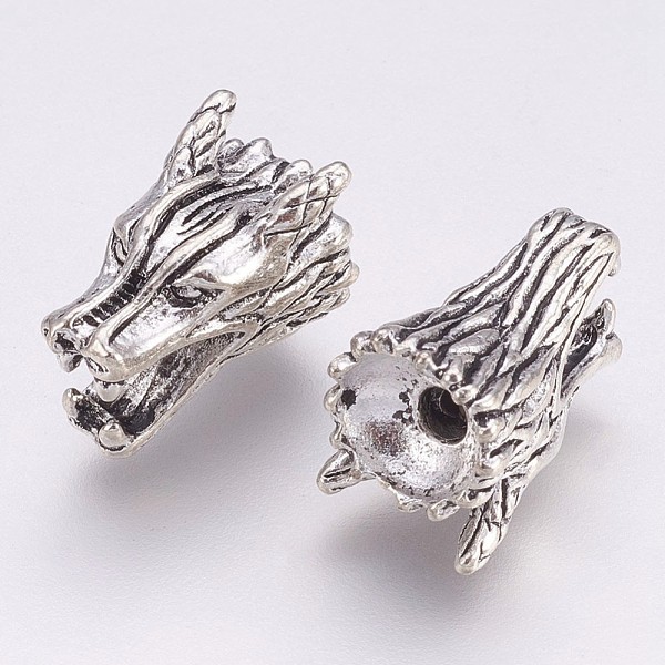 PandaHall Tibetan Style Alloy Beads, Dragon Head, Antique Silver, 9x15x10mm, Hole: 2mm Alloy Dragon
PandaHall Tibetan Style Alloy Beads, Dragon Head, Antique Silver, 9x15x10mm, Hole: 2mm Alloy Dragon